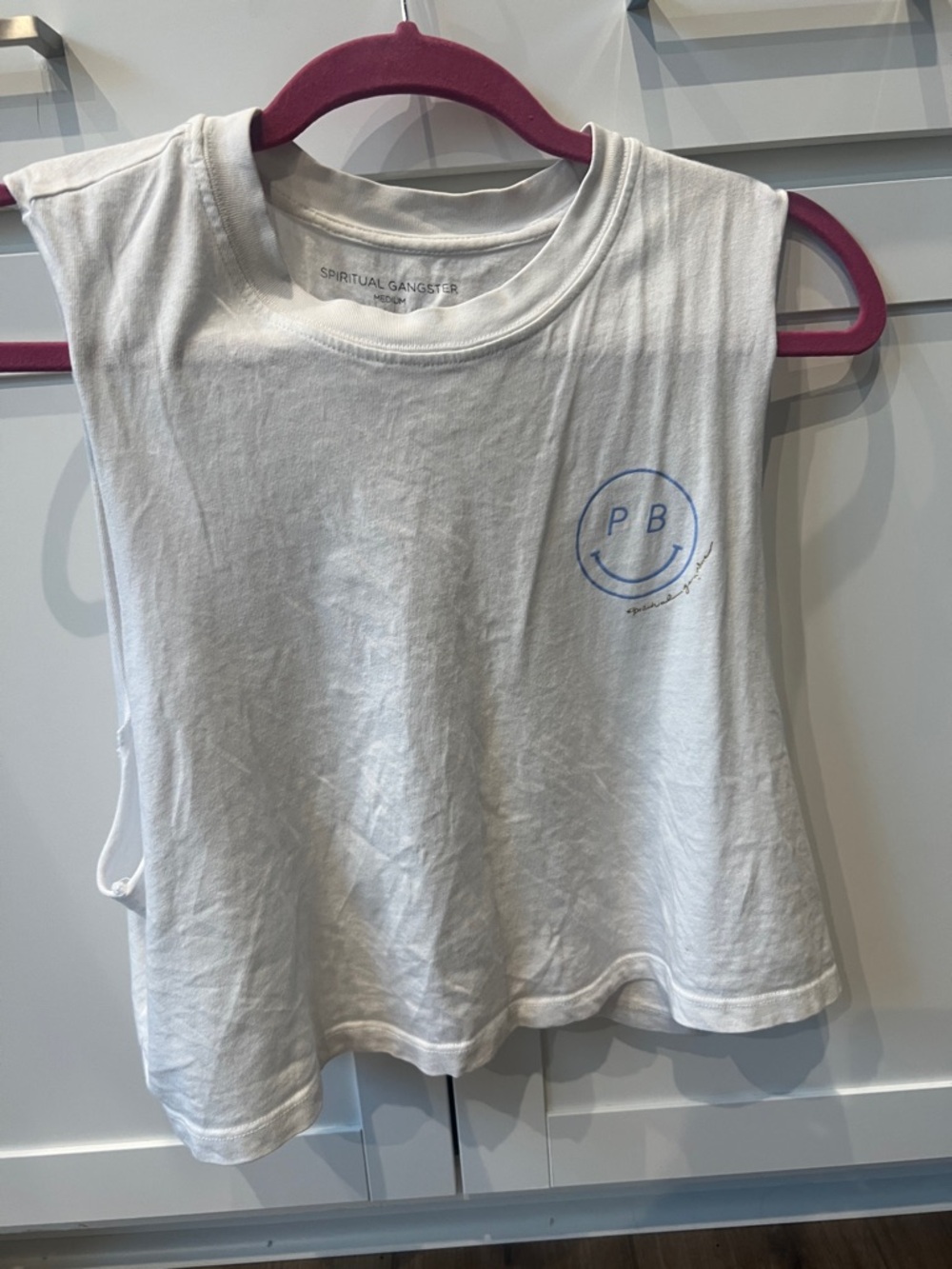 Pure Barre x Spiritual Gangster smile crop tank top medium